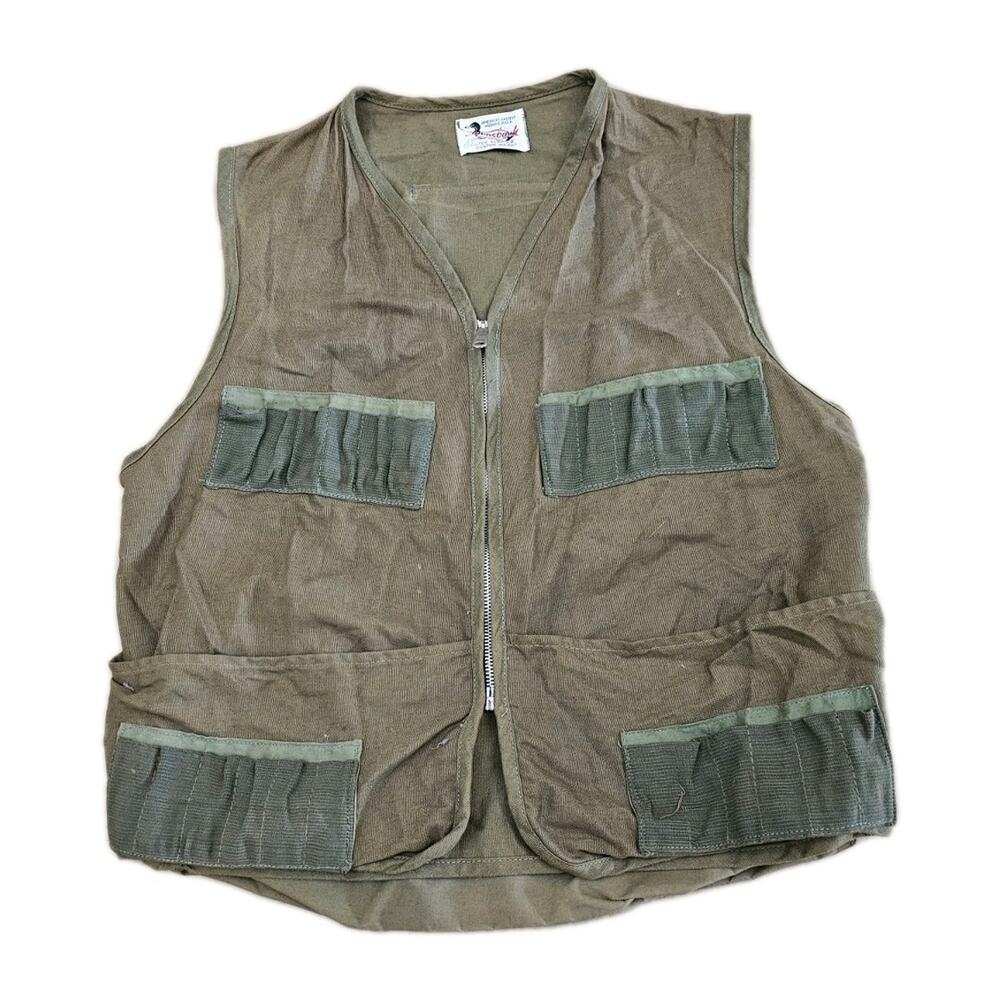 Canvasback Unisex Adults Tan Cotton Blend Sleeveless Zip-Up Hunting Vest Size M